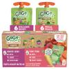 GoGo squeeZ No Sugar Added Organic Fruit & veggieZ Applesauce and Puree Variety Pack, Pedal Peach and Boulder Berry, 3.2 oz Pouches (Pack of 12), Fruit Snacks for Kids, Gluten Free, Nut Free, Recloseable Cap, BPA Free view 1