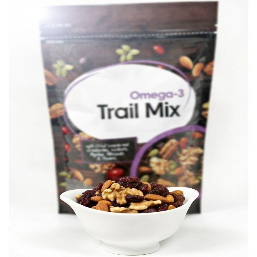 Omega 3 Nut Gluten Free Trail Mix: Cranberries, Pumpkin Seeds/Pepitas, Walnuts, Almonds, Pecans, Great Healthy Snack Snacking Nut Food Treat 22oz Value Bag