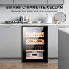 Fablestoryem Electronic Cooler Humidor 50L, Cigar Humidors for 200-300 Cigars, Spanish Cedar Wood 4 Shelves Small Cigar Cabinet and Wine Cabinet, Temperature and Humidity Control,Black B view 2