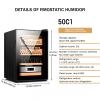 Fablestoryem Electronic Cooler Humidor 50L, Cigar Humidors for 200-300 Cigars, Spanish Cedar Wood 4 Shelves Small Cigar Cabinet and Wine Cabinet, Temperature and Humidity Control,Black B view 3