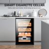 50L Cigar Humidors for 200-300 Cigars with Cooling & Humidity Control, Electric Cooler Cigar Humidor, Cabinet Humidor with Spanish Cedar Wood Drawer Shelves, Built in Digital Hygrometer,Black A view 2