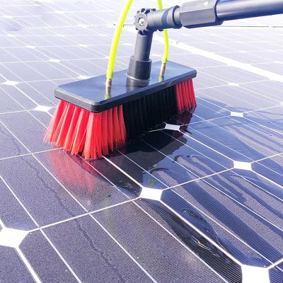 YANNIES 33ft 10m Water Fed Window Cleaning Pole Squeegee Brush Extension Long Reach Telescopic Conservatory Solar Panel Cleaning Equipment Hose Fed.