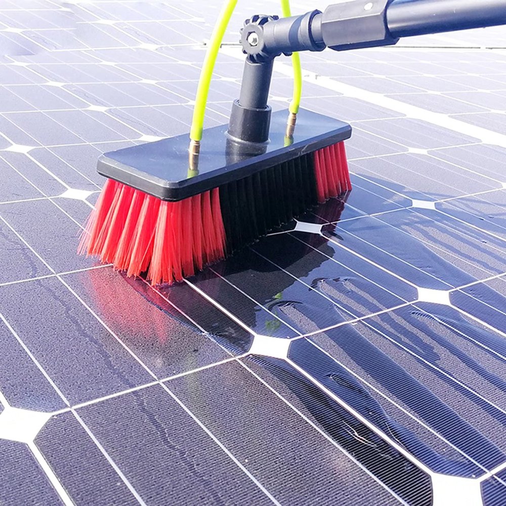 YANNIES 33ft 10m Water Fed Window Cleaning Pole Squeegee Brush Extension Long Reach Telescopic Conservatory Solar Panel Cleaning Equipment Hose Fed.