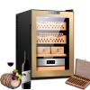 50L Thermostatic Electric Humidor, 200-300 Counts Large Cigar Humidor, Temperature Humidity Control Cabinet Cigar Fridge with Spanish Cedar Wood & Hygrometer, for Home Office and Bar,Gold A view 1