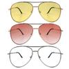 SOPHILY 3 Pack Bifocal Reading Sunglasses for Women Men, Aviator Sun Readers Glasses Mirrored Shades UV400 Gradient Pink Night Yellow Clear, +1.0 view 2