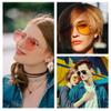 SOPHILY 3 Pack Bifocal Reading Sunglasses for Women Men, Aviator Sun Readers Glasses Mirrored Shades UV400 Gradient Pink Night Yellow Clear, +1.0 view 4