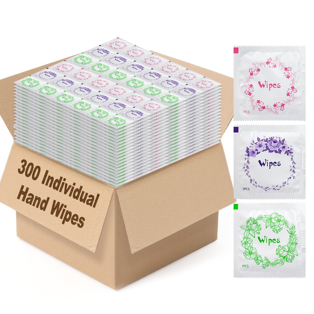 Wet Wipes Travel Size Individual Hand Wipes,Wedding Wet Wipes for Wedding Barbecue Homeless 300