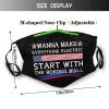 Rqwaaed Wanna Make Everything Electric Start With The Border Wall Costume Face Mask for Adults - Washable, Reusable, Breathable, Includes 2 Filters view 4
