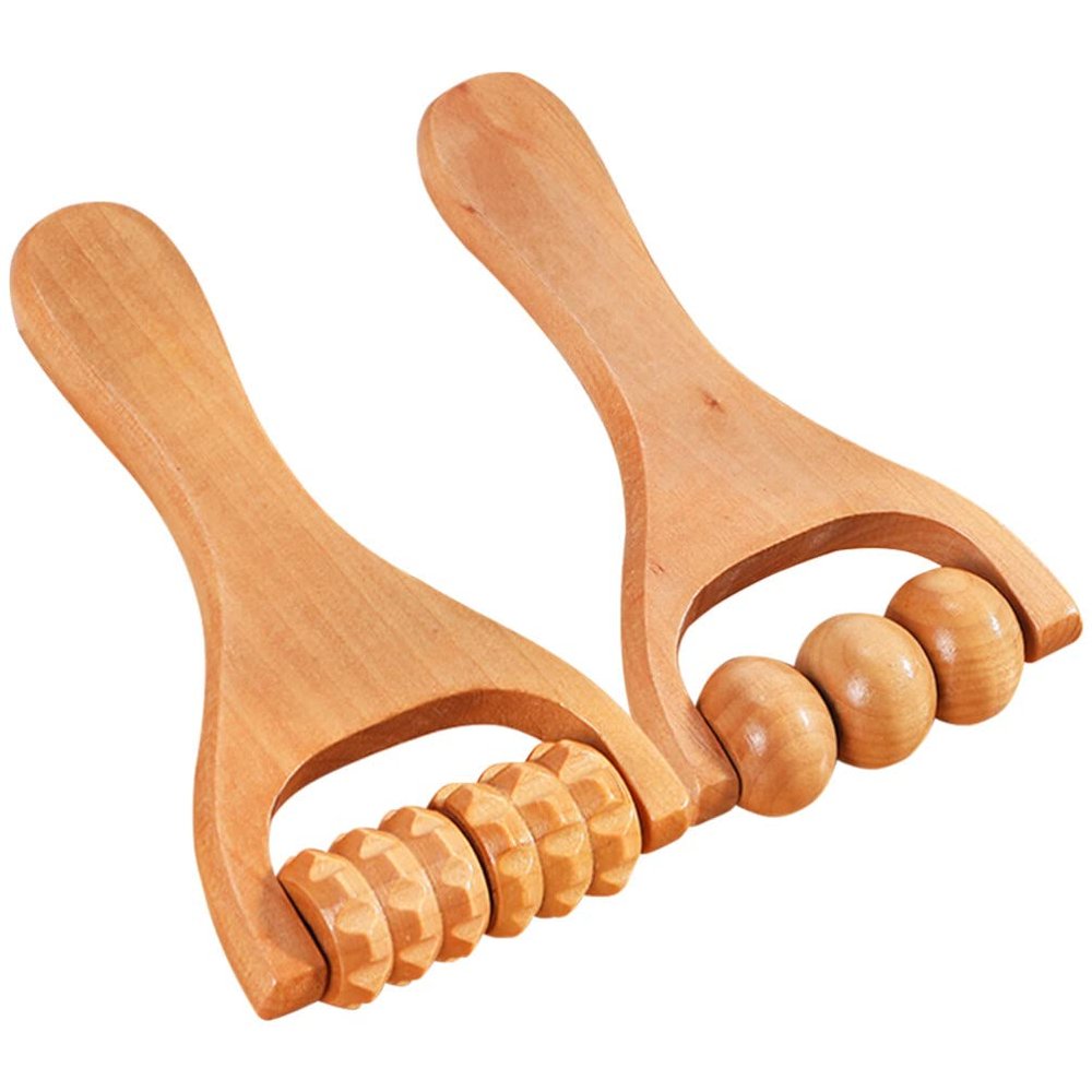 2Pcs Wooden Massage Roller Wooden Bead Massage Tool Foot Wooden Bead Massage Ttool for Leg and Arm Tissue Relief/743