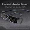 Intelligent Reading Glasses for Men Women,Intelligent Dual Focus Glasses,Auto Focus Glasses Self Adjusting,Far and Near (3.0 x,Gold+Red) view 2