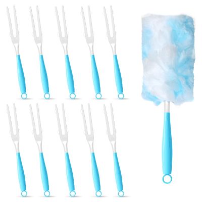 10PCS Duster Refills Folding Handles Set Compatible with Swiffer Dusters,Disposable Static Dust Removal Brush Handle for Dusting Electronics,Furniture,Blinds,Ceiling Fans (10, Blue)