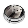 Pill Box with 3 Compartment Small Pill Case for Purse & Pocket Cute Pill Organizer Travel Portable Pillbox Polar Bear Round Pill Container for Vitamins Medication Fish Oil view 2
