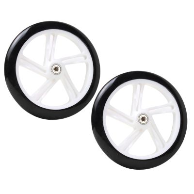 1 Pair 8inch Wheelchair Front Wheels Replacement, PU Wheelchair Wheels, Bearing: 8mm(5/16"), Solid Tires, Scooter Wheels, Wheelchair Accessories