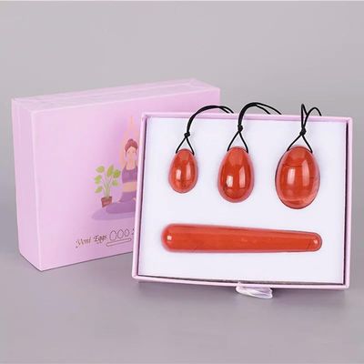 JRJRJ Redstone Yoni Wand Jade Eggs Massage Balls Set Natural Jade Stone Women Muscle Tightening Kegel Exercise Massage Balls-Type 4