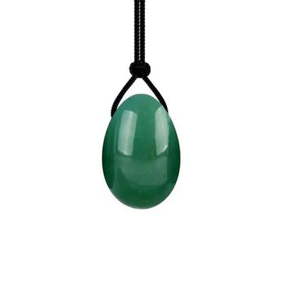 JRJRJ Rose Quartz Yoni Eggs Jade Balls Massager for Women Natural Crystal Stone Kegel Exercise Tightening Massage Eggs-Green Aventurine-M-4x2.5CM