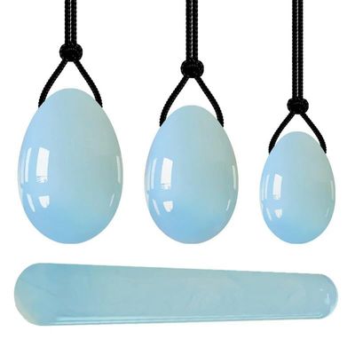 JRJRJ Natural Opalite Yoni Eggs Massage Ball Women Kegel Exerciser Balls Tightening Jade Egg Yoni Massage Stick Set-Type 1