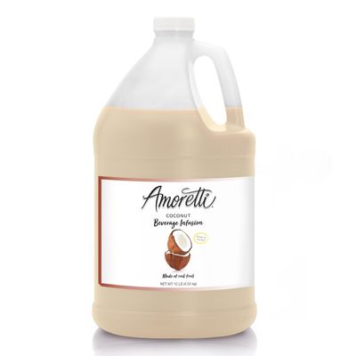 Amoretti - Coconut Beverage Infusion, (10 lbs) - Drink Mix & Water Enhancer with Pump for Flavoring Cocktails, Waters, Teas, Mocktails, and other Beverages, Preservative Free, Gluten Free