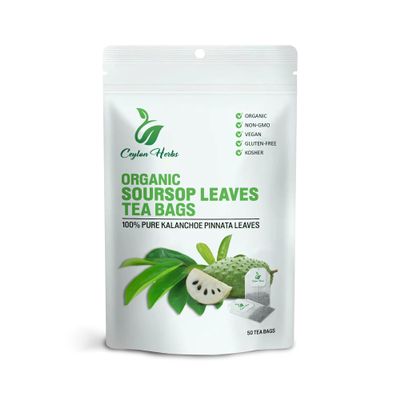 Soursop Leaves Tea Bags - 100% Pure, Organic, No Additives, Natural Dried Soursop Leaves