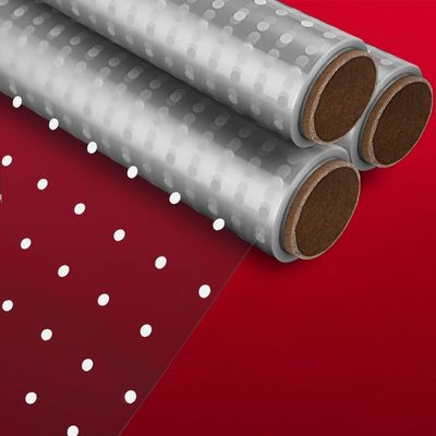 86CM x 100ft Extra Wave Point Wide Clear Cellophane Wrap Roll with Irregular White Dot, Transparent Thicker Cellophane Roll, Gift Baskets Wrap Cellophane Film for Treats, Gifts, Holiday, Christmas Wrapping(86cm folded into 43cm) (PS: Volume folding)