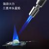 Three Jet Windproof Flame Lighter, Metal Extended Portable Candle Lighter, Refillable Butane Lighter, Adjustable High Power Torch Lighter, Suitable for Camping BBQ Kitchen Men's Gift(Blue) view 2