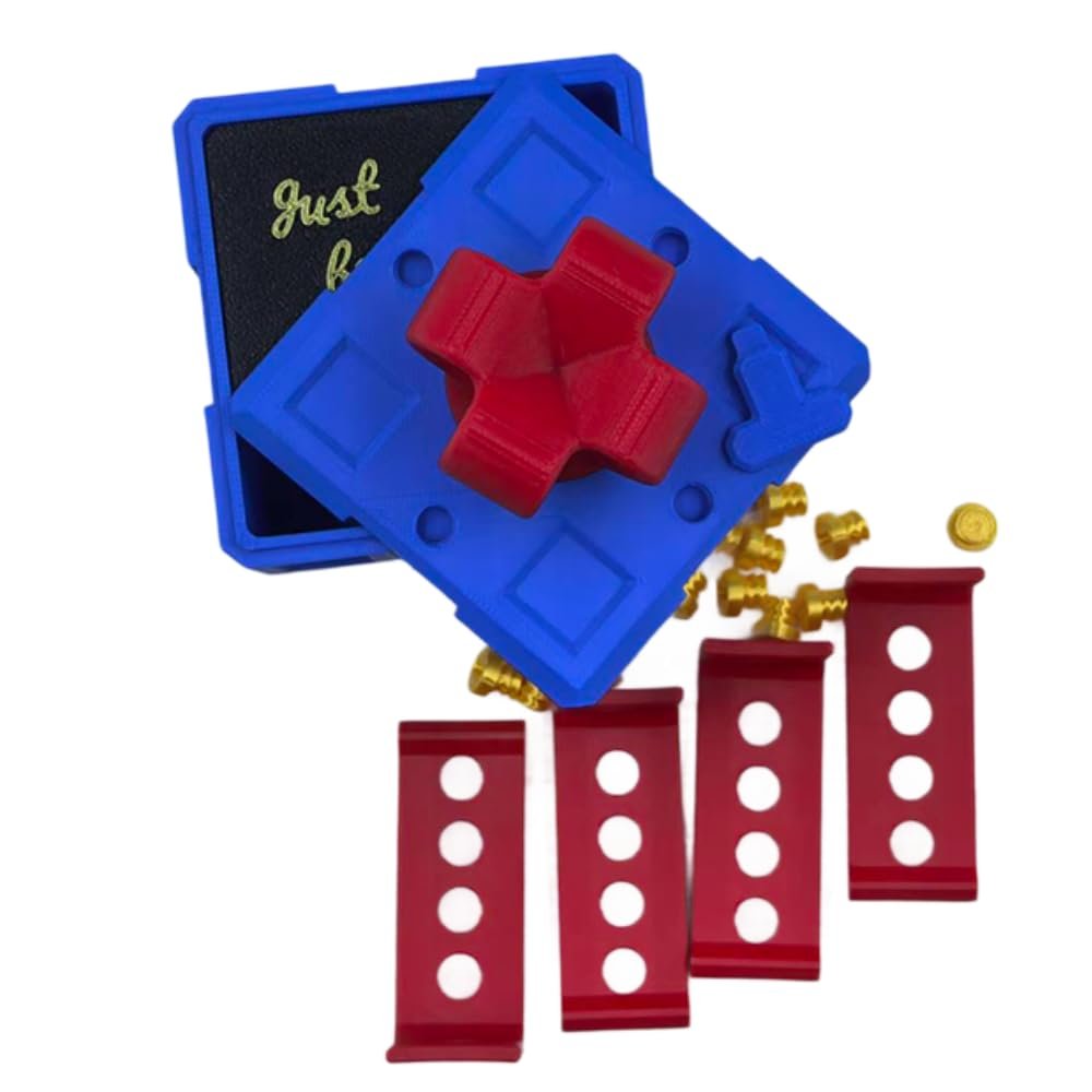 3.14" Width Annoying Gift Box, Prank Screw Box, 3D Printed, Hilarious Money Card Container (Blue Annoying Box with Middle Finger)