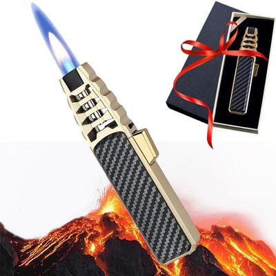BrightfireBright Fire Lighter Rechargeable, Brite Fire Lighter, Windproof Straight Torch Blue Flame Lighter, Brightfire Lighter Fireblaze Lighter for Home Kitchen BBQ Camping, Gift for Men(Gold)