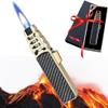 BrightfireBright Fire Lighter Rechargeable, Brite Fire Lighter, Windproof Straight Torch Blue Flame Lighter, Brightfire Lighter Fireblaze Lighter for Home Kitchen BBQ Camping, Gift for Men(Gold) view 1