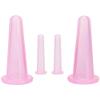 4 Pieces Facial Cupping Therapy Set Anti Cellulite, Silicone Vacuum Cupping Cups for Face and Eye Cupping Massage Manual Back Massagers (2 Small + 2 Large) (Pink) view 1