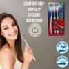 ALAZCO 3pc Soft Toothbrush Deep Cleaning Sensitive Teeth Gum Extra Fine Bristles Ergonomic Non-Slip Comfort Hold Easy Grip Tooth Brush & Caps BPA-Free view 2