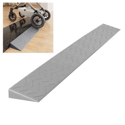0.4 to 4" Rise Transition Wheelchair Ramp, 660 LBS Capacity Threshold Ramps, Portable Lightweight Plastic Handicap Ramp, for Wheelchair, Stroller, Cuttable(Gray,99 * 10 * 4cm/39 * 3 * 1.6in)