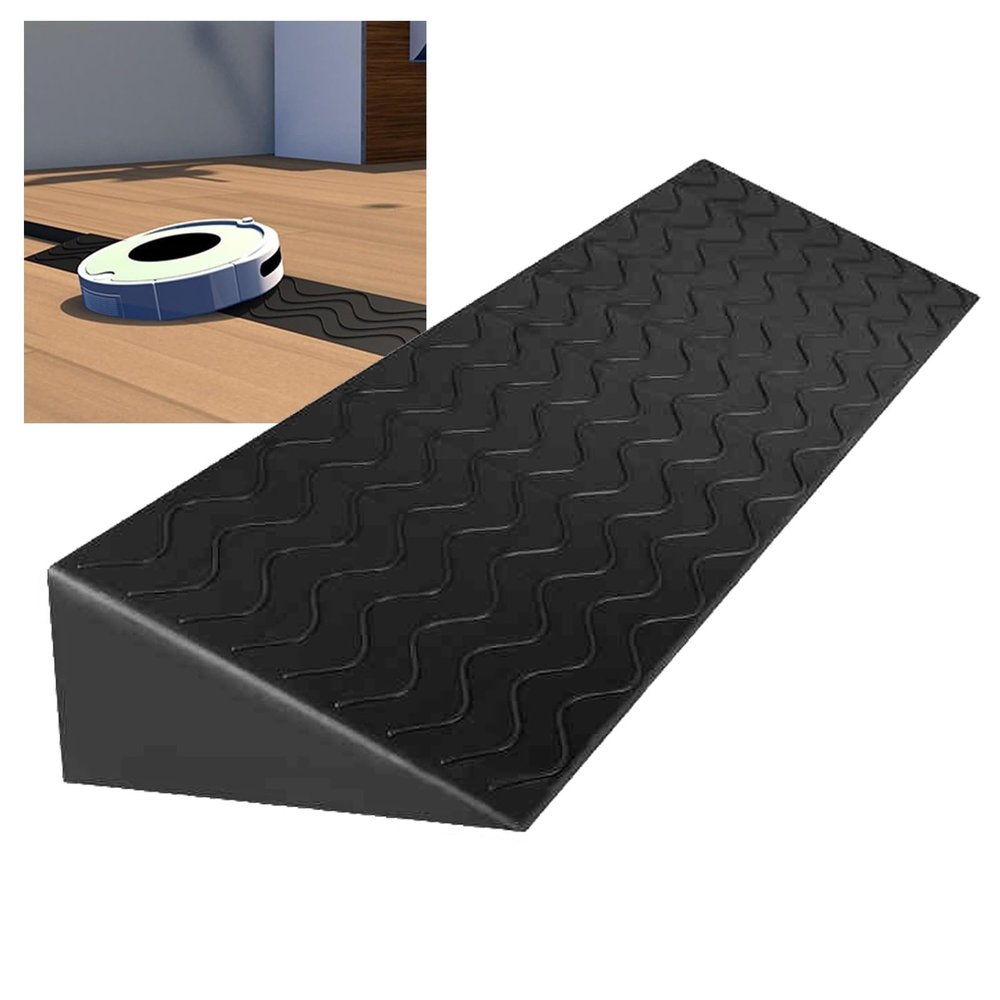 0.4 to 4" Rise Transition Wheelchair Ramp, 660 LBS Capacity Threshold Ramps, Portable Lightweight Plastic Handicap Ramp, for Wheelchair, Stroller, Cuttable(Black,99 * 22 * 10cm/39 * 9 * 3.9in)