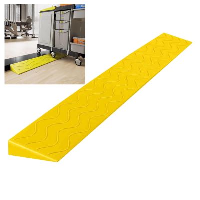 0.4 to 4" Rise Transition Wheelchair Ramp, 660 LBS Capacity Threshold Ramps, Portable Lightweight Plastic Handicap Ramp, for Wheelchair, Stroller, Cuttable(Yellow,99 * 10 * 4cm/39 * 3 * 1.6in)