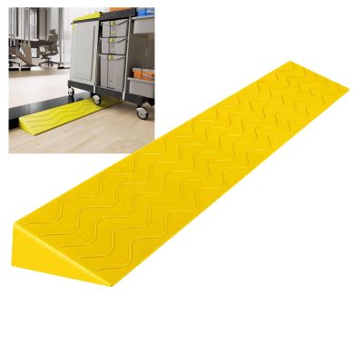 0.4 to 4" Rise Transition Wheelchair Ramp, 660 LBS Capacity Threshold Ramps, Portable Lightweight Plastic Handicap Ramp, for Wheelchair, Stroller, Cuttable(Yellow,99 * 13 * 6cm/39 * 5 * 2.4in)