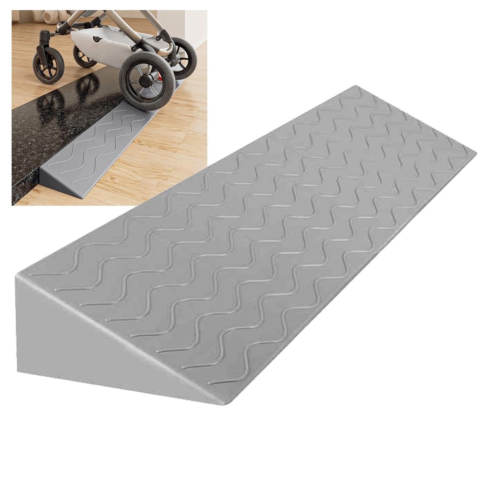0.4 to 4" Rise Transition Wheelchair Ramp, 660 LBS Capacity Threshold Ramps, Portable Lightweight Plastic Handicap Ramp, for Wheelchair, Stroller, Cuttable(Gray,99 * 20 * 9cm/39 * 8 * 3.5in)