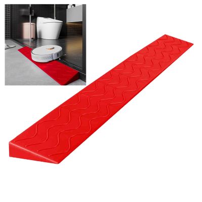 0.4 to 4" Rise Transition Wheelchair Ramp, 660 LBS Capacity Threshold Ramps, Portable Lightweight Plastic Handicap Ramp, for Wheelchair, Stroller, Cuttable(Red,99 * 10 * 4cm/39 * 3 * 1.6in)
