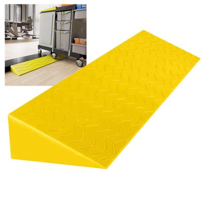 0.4 to 4" Rise Transition Wheelchair Ramp, 660 LBS Capacity Threshold Ramps, Portable Lightweight Plastic Handicap Ramp, for Wheelchair, Stroller, Cuttable(Yellow,99 * 22 * 10cm/39 * 9 * 3.9in)
