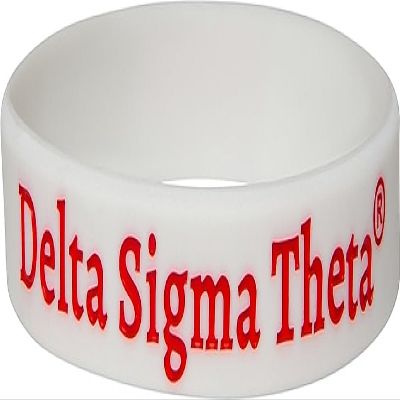 Delta Sigma/ Theta Solid Silicone Wristband [Pack of 4 - White - 8"] - ID#68209