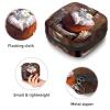 Portable Menstrual Pad Bags, Large Capacity Sanitary Napkin Storage Bag, First Period Kit for Girls Women, Zipper Nursing Pad Holder Cake with Cute Daisy on Old Wood Background view 3
