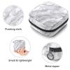 Portable Menstrual Pad Bags, Large Capacity Sanitary Napkin Storage Bag, First Period Kit for Girls Women, Zipper Nursing Pad Holder Marble Texture Art view 3