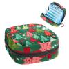 Period Bags for School, Sanitary Napkin Storage Bag for Feminine Pads, Snowflakes Stars Christmas Trees Seamless Pattern Ladies Menstrual Cup Pouch Sanitary Pads Organizer view 1