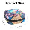 Sanitary Napkin Storage Bag, Zipper Period Pouch for Teen Girls Women, Portable Menstrual Tampons Collect Bags Sea Fish Mermaid Scales Pattern view 2