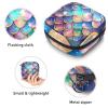 Sanitary Napkin Storage Bag, Zipper Period Pouch for Teen Girls Women, Portable Menstrual Tampons Collect Bags Sea Fish Mermaid Scales Pattern view 3