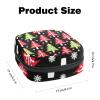 Tampons Collect Bags for Women Girls, Sanitary Napkin Storage Disposal Pouch, Lightweight Menstrual Cup Bag Winter Christmas Trees and Snowflakes Black Background view 2