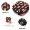 Tampons Collect Bags for Women Girls, Sanitary Napkin Storage Disposal Pouch, Lightweight Menstrual Cup Bag Winter Christmas Trees and Snowflakes Black Background view 3