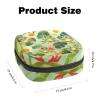 Fun Cartoon Frogs Adorable Flower Sanitary Napkin Storage Bag, Tampons Collect Holder Purse, First Period Kit for Girls Women, Pad Bag for Period for School view 2
