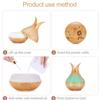 500ml Ultrasonic Aromatherapy Essential Oil Diffuser, Wood Grain Cool Mist Humidifier with Remote Control, Timer & 7 LED Colors Light for Bedroom Home Office view 4