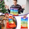 Hosuly 50 Pieces Christian Valentine's Day Gift Bags Jesus Loves Me Plastic Goody Bags with Handles Religious Treat Bag for VBS Church Party Supplies Party Favor Decoration view 4