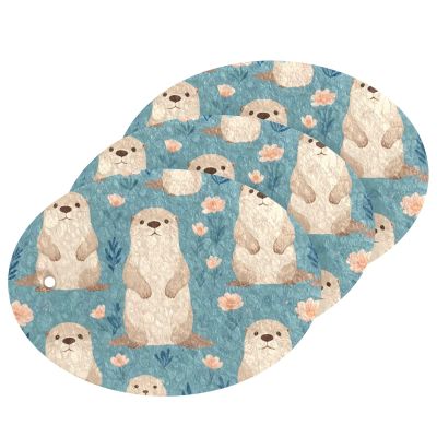 Hezely Zero Scratch Scrub Sponges, 3 Kitchen Sponges for Washing Dishes and Cleaning The Kitchen and Bath, Cleaning Power for Everyday Jobs,Pattern Otter Flower(3 Count)