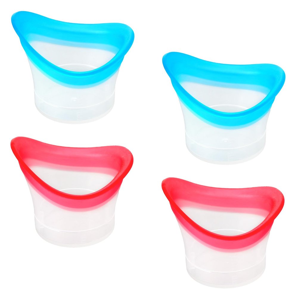 WY LIGHTING LEVEL 4Pcs Eye Wash Cup Eye Wash Bath Kit Silicone Eye Cleaning Cup for Eye Rinse Portable Eye Care Tool Eye Cleaner for Quick Relief Tired Eyes Cleaning Eye Dust Makeup Irritants