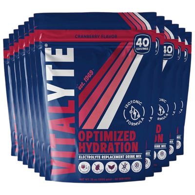 Vitalyte Electrolyte Powder Drink Mix, Isotonic Electrolyte Hydration Mix, Bulk Case Pack (12 Pack, Cranberry Frost)